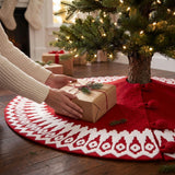 Handmade Scandinavian Design Felt Christmas Tree Skirt Red 60"