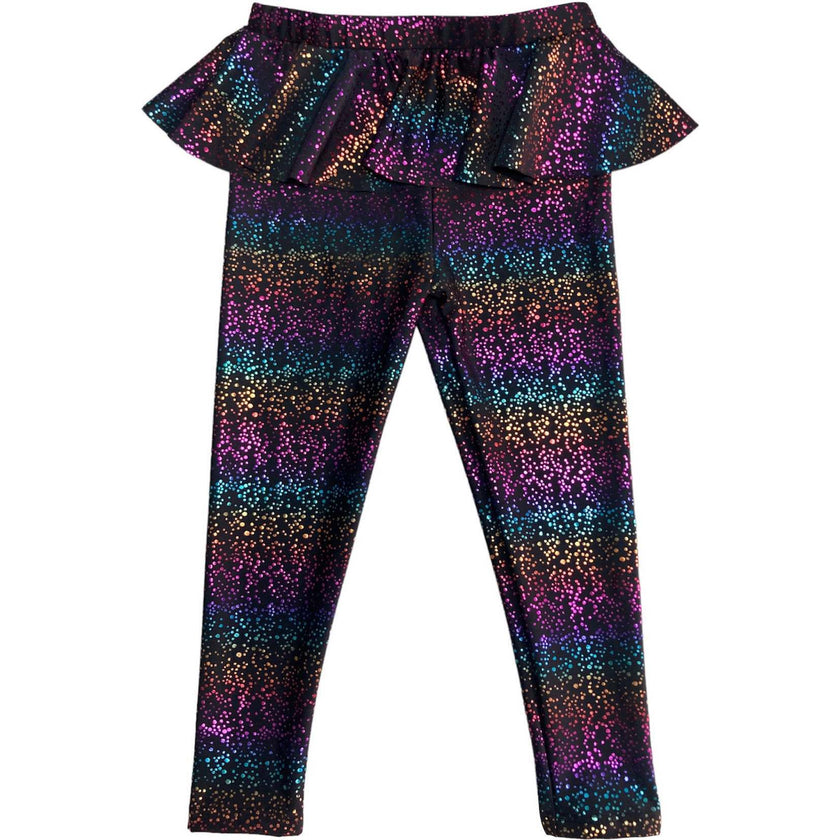 Misha Shiny Ruffle Waist Relaxed Full-Length Leggings, Multi