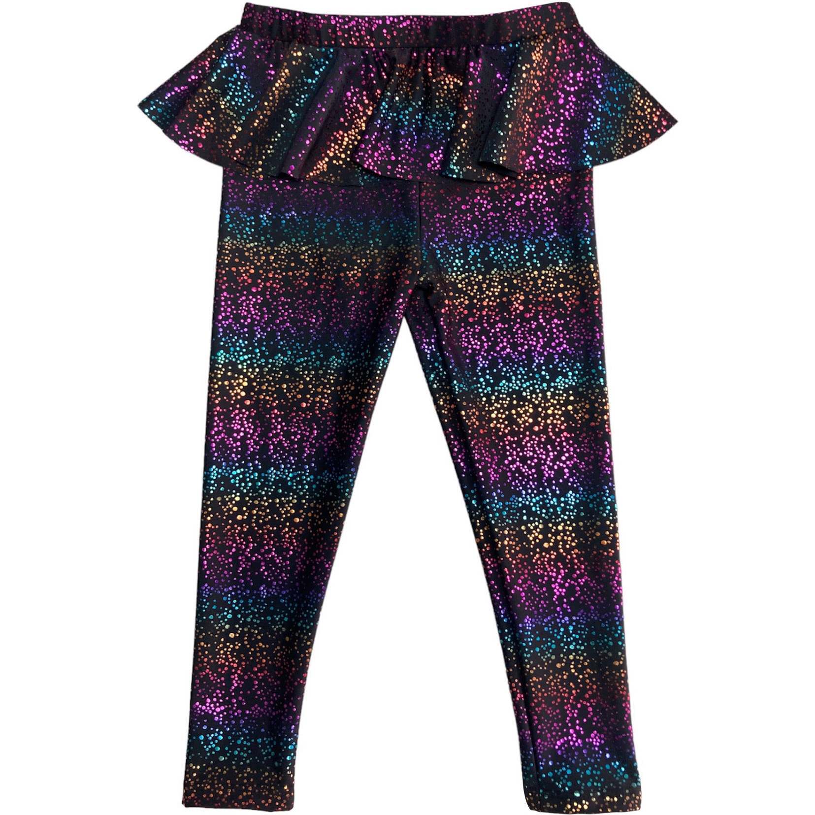 Misha Shiny Ruffle Waist Relaxed Full-Length Leggings, Multi