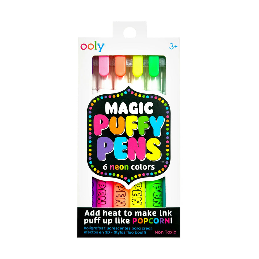 Magic Puffy Pens - Neon - Set of 6