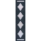 Adriel Geometric Medallion Machine-Washable Area Rug, Navy