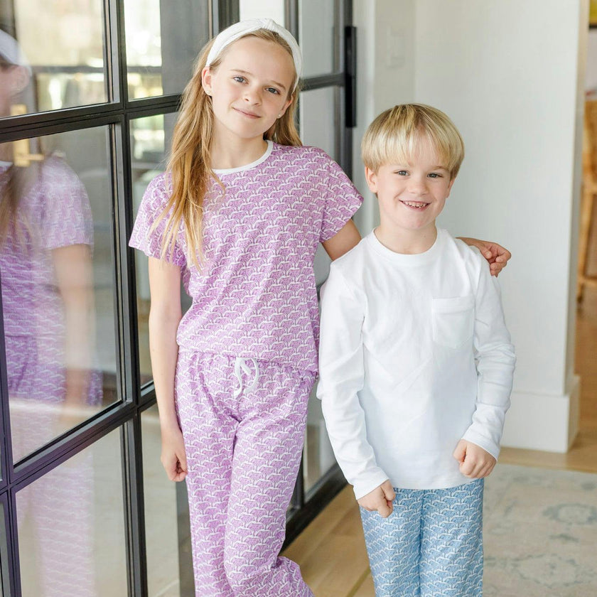 Merrick Girls' Pant Set African Elephants Pink