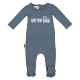 Gingham Train Footie