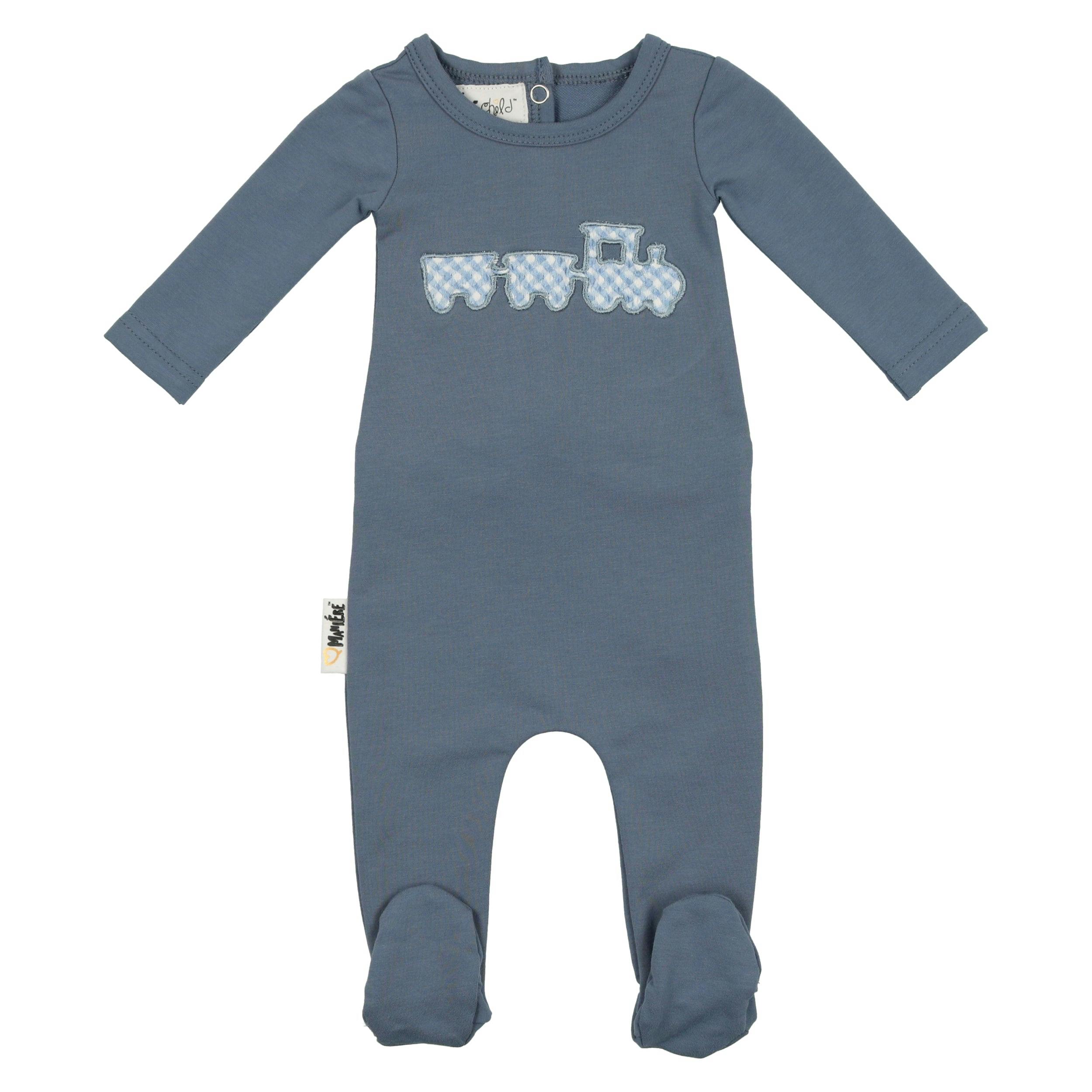 Gingham Train Footie