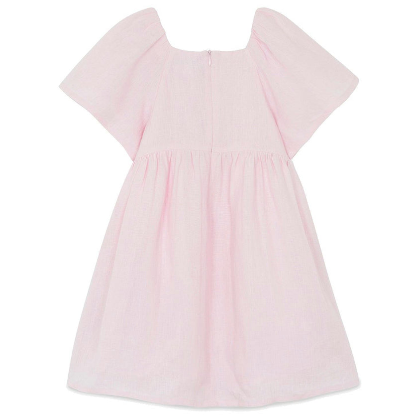 TARTINE ET CHOCOLAT Embrodiered Linen Flutter Dress