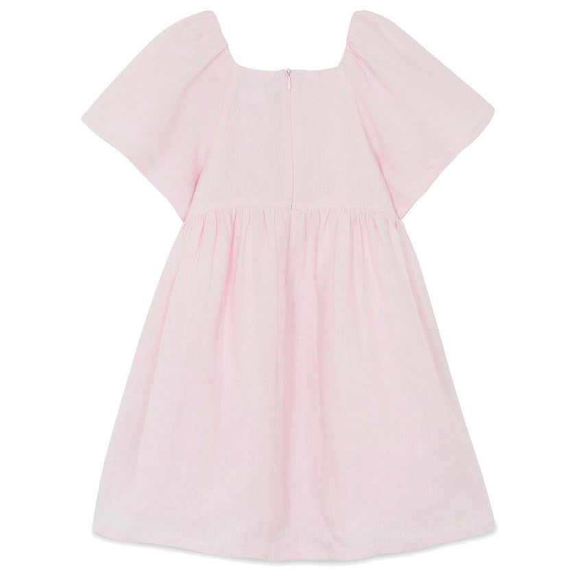 TARTINE ET CHOCOLAT Embrodiered Linen Flutter Dress