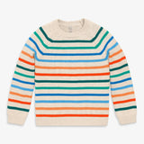 Kids crewneck sweater in rainbow stripe