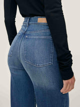 Hepburn Wide Leg High Rise Ankle Jeans Oceanside