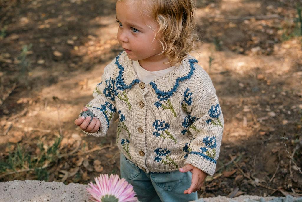 Ines Cardigan in Midnight Bloom