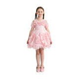 Pink Zaria Ruffled Party Dress