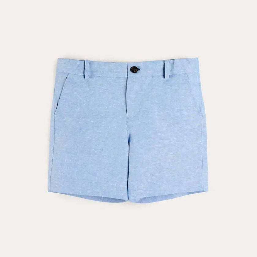 Linen Blend Tailored Shorts in Sky Blue (4-10yrs)