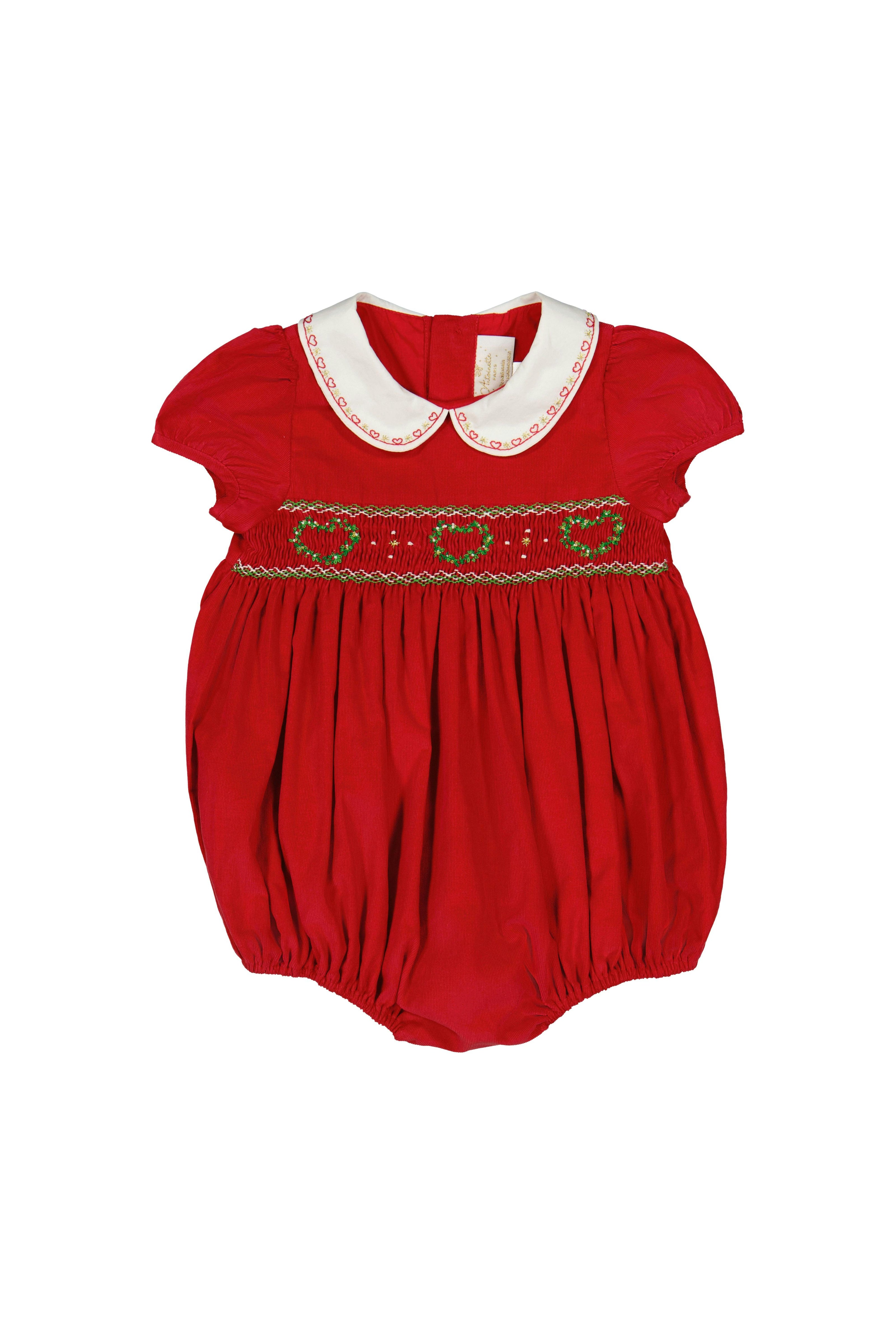SARAH BUBBLE RUBY SMOCKED ROMPER