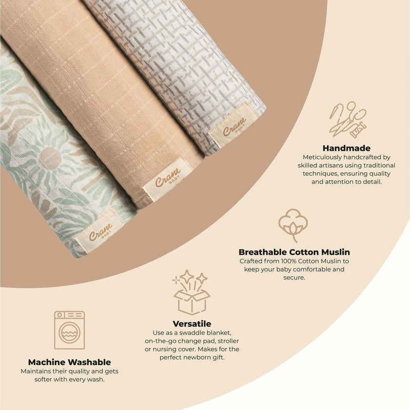 Cove 3-pc. Newborn Swaddle Blanket Set (Beach Life)