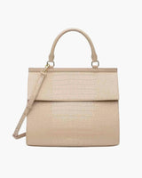 Large, Insulated, Chic Lunchbox, Cream Croc
