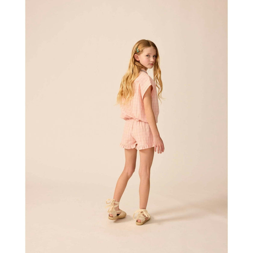 Organic Summer Top in Pink Plaid