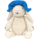 Knit Bunny with Blue Sun Hat