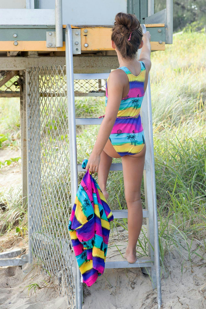 T-Back Belted One Piece (Camp Cove Print)