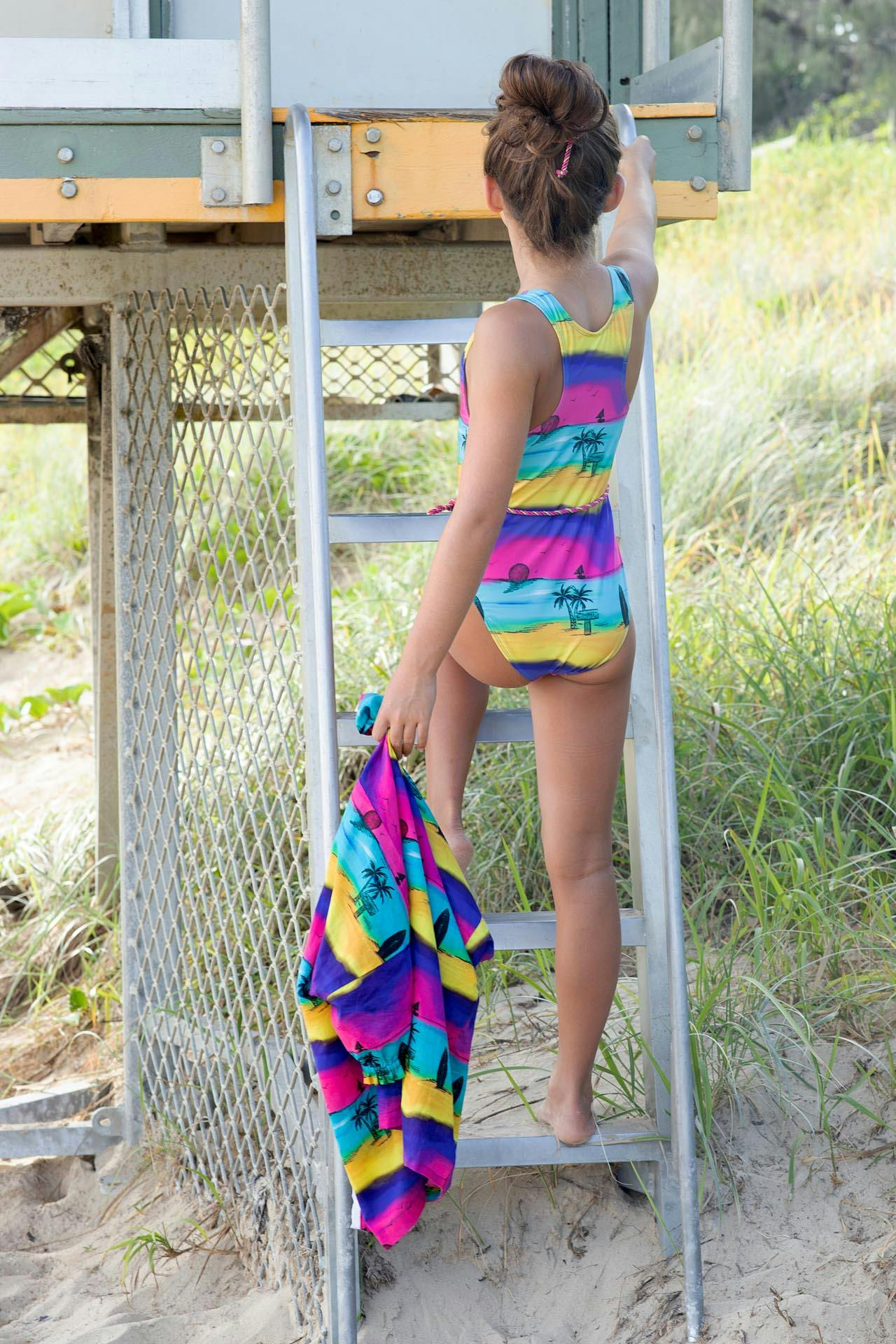 T-Back Belted One Piece (Camp Cove Print)