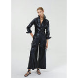 Culotte Metallic Linen Pants - Gold