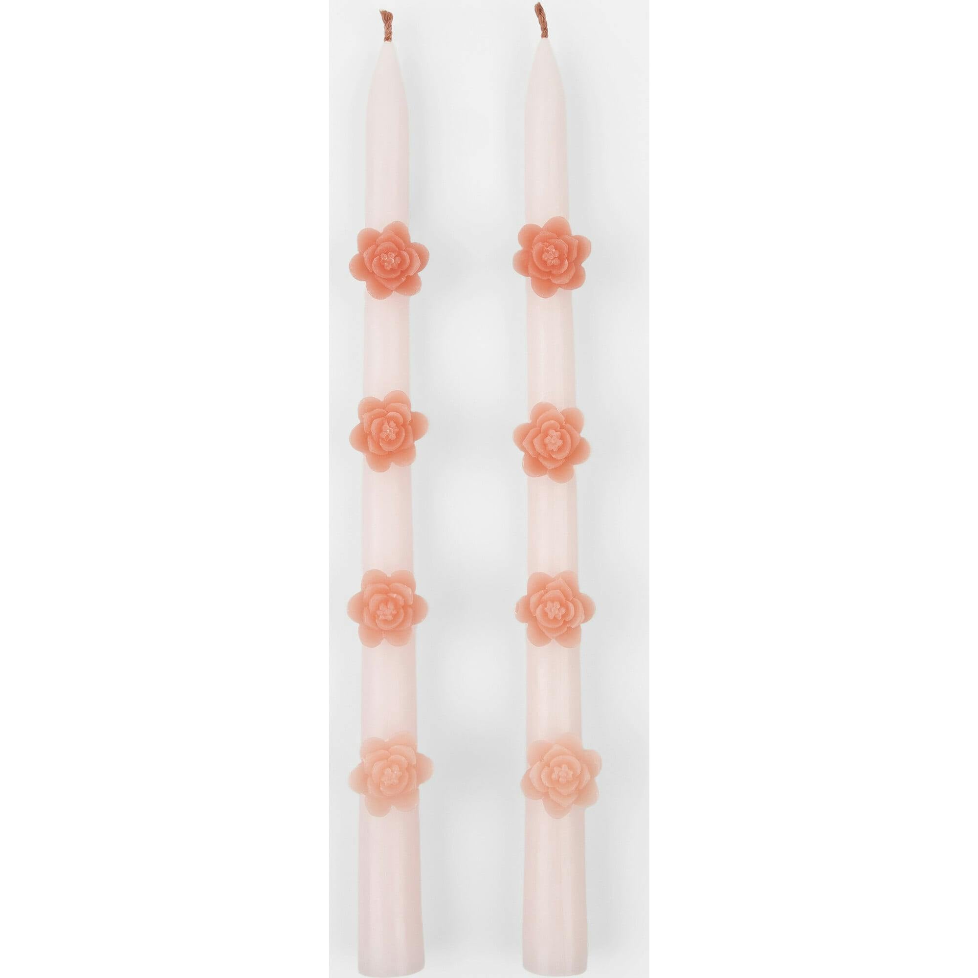 Pink Flower Taper Candles