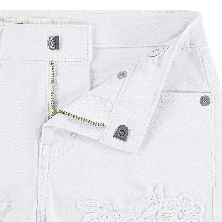 White Soft Denim Kids Shorts