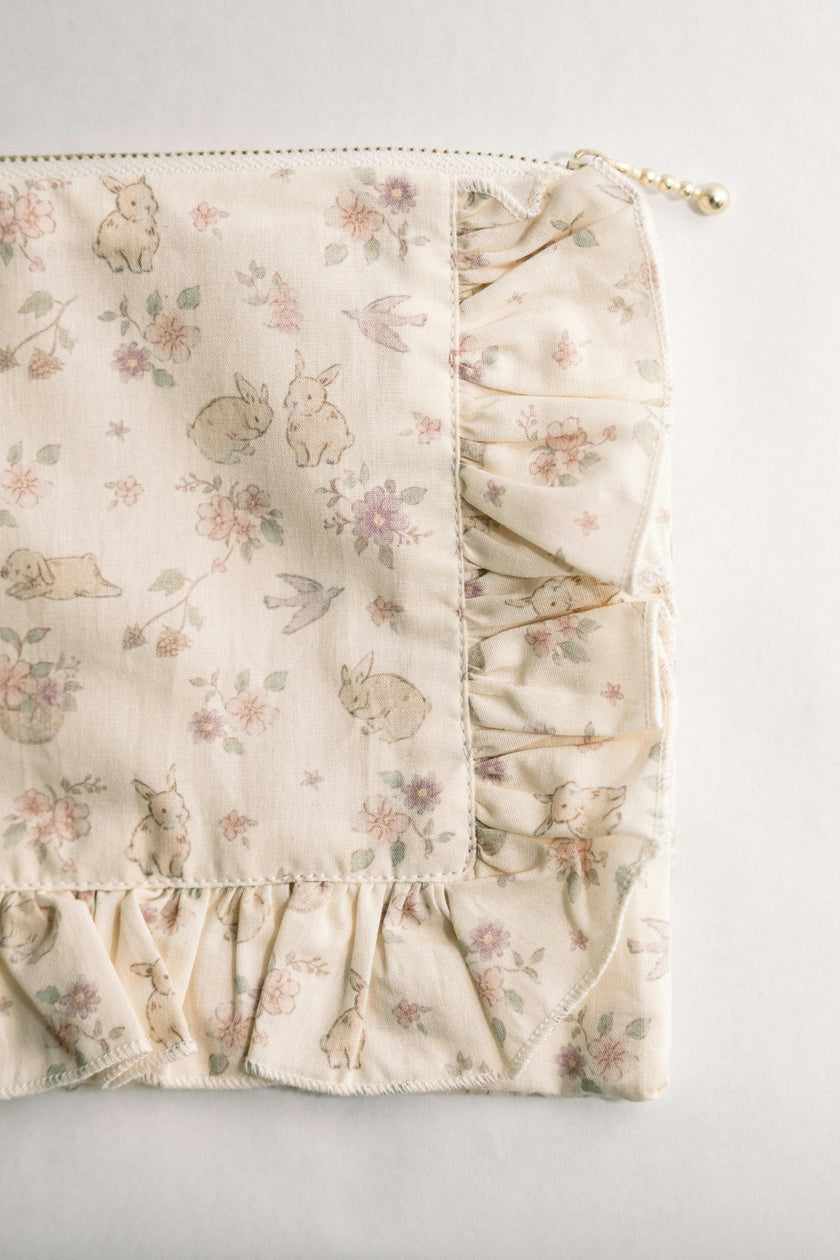 Storybook Timeless Floral Ruffle Zipper Pouch