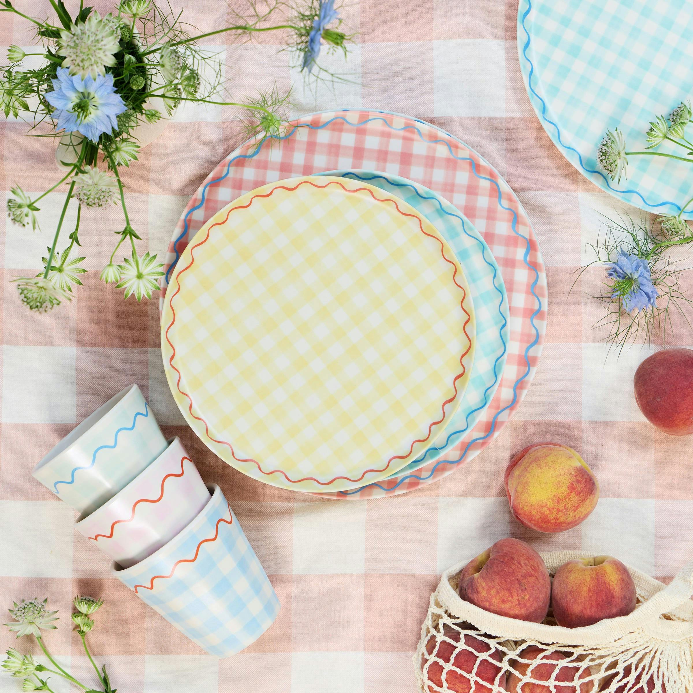 Gingham Reusable Cups