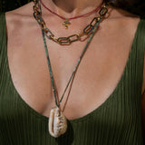Tiger Cowrie Shell Liberty Print Necklace