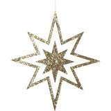 Large Glitter Wooden Star Decorations