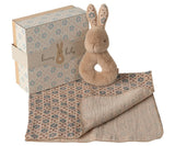 Rabbit rattle set - Cream peach