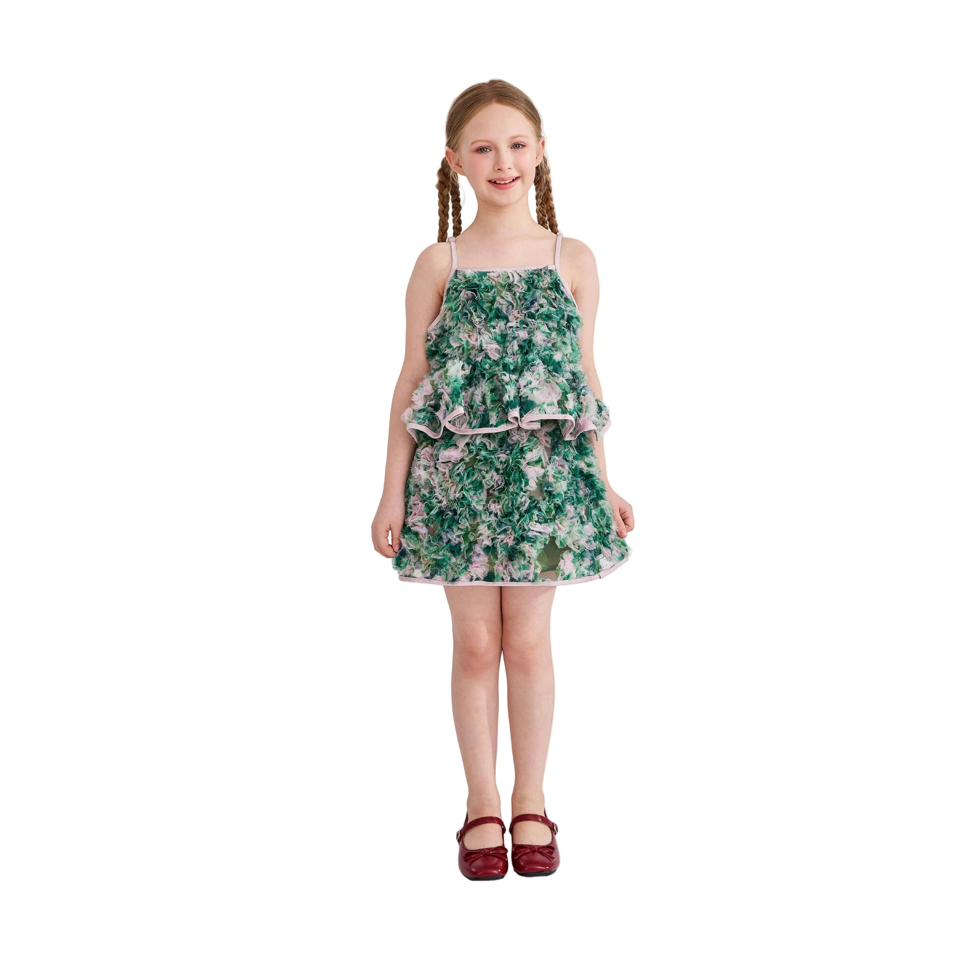 Green Zinnia Textured Skirt Set