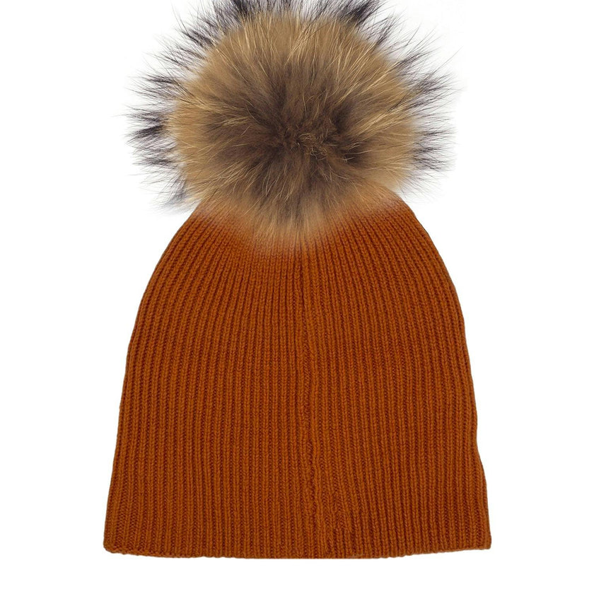 Knitted Wool Hat With A Genuine Fur Pom (TikTok)