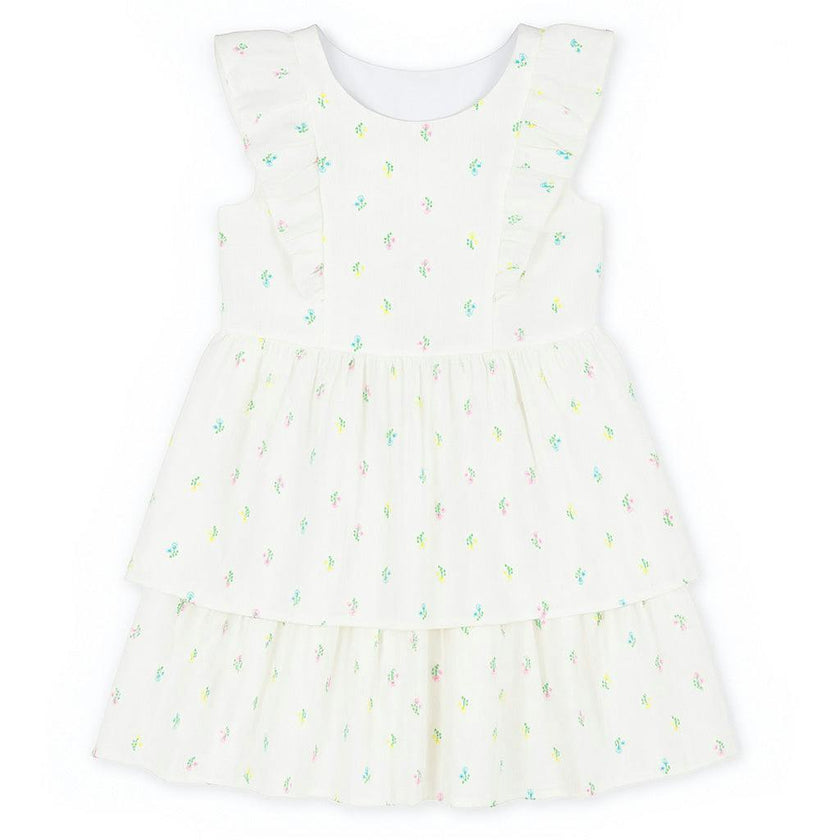 Printed Floral Dress With Ruffles