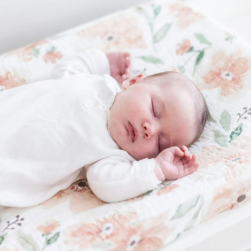 Parker Pink Floral Changing Pad Cover