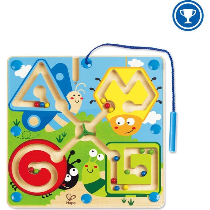 Hape: Best Bugs Magnetic Maze&nbsp;- Wooden Magnetic Wand Bead Maze