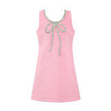 Pink Velvet Bow Princess Dress