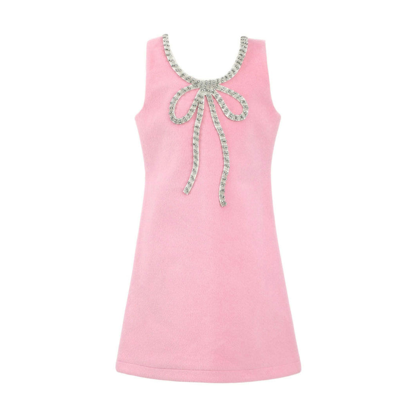 Pink Velvet Bow Princess Dress