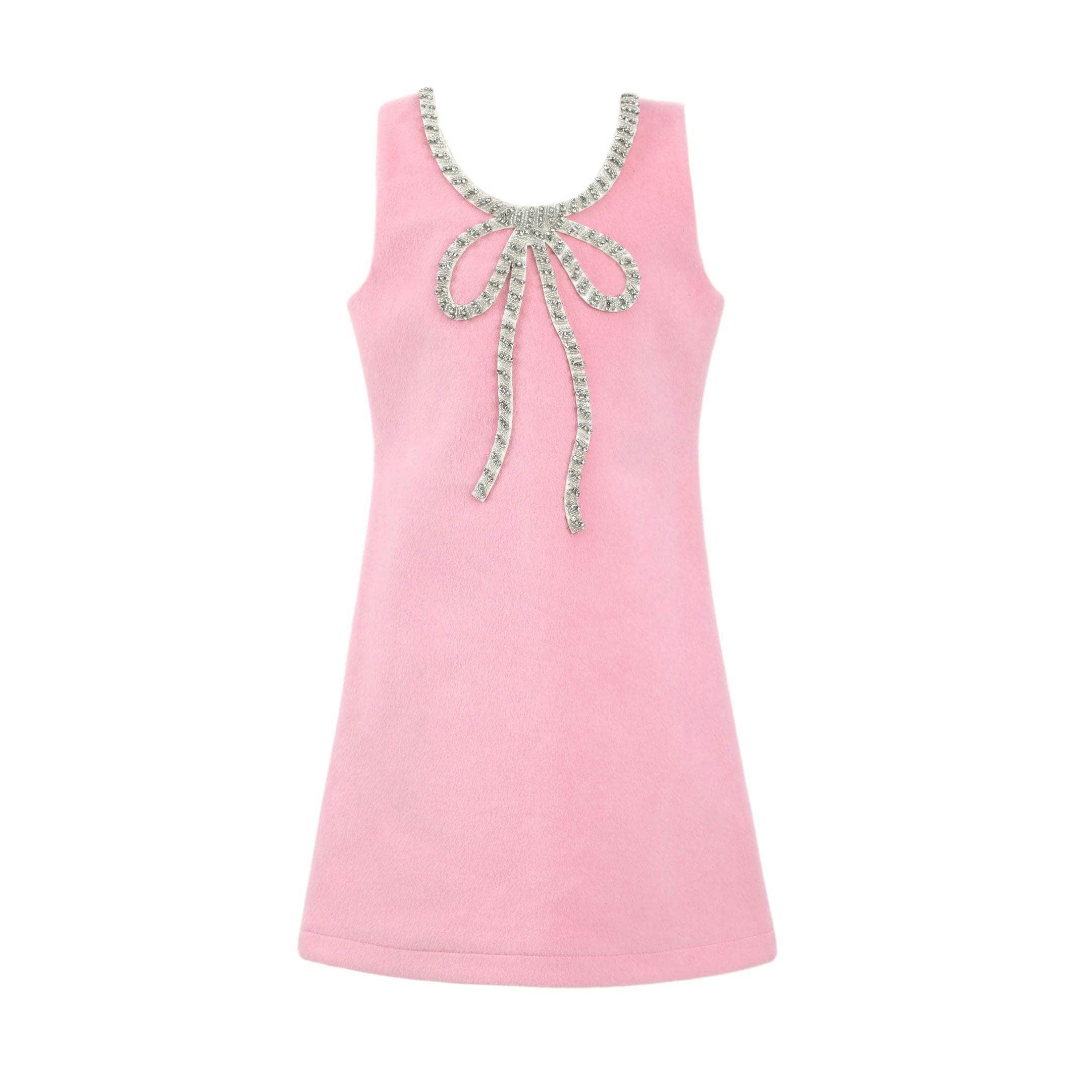 Pink Velvet Bow Princess Dress