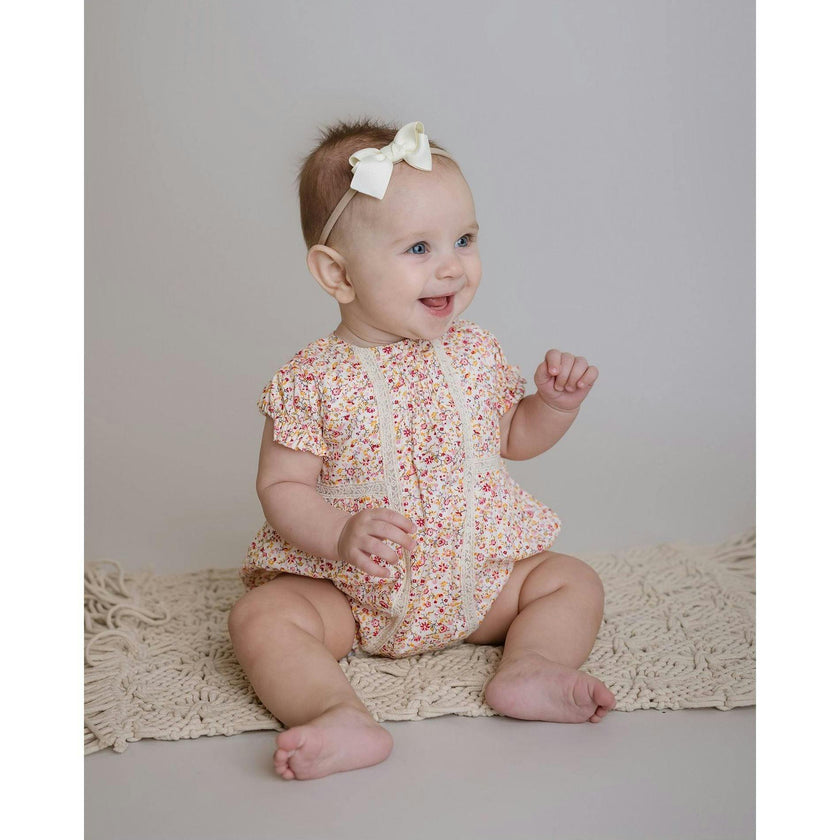 Pink Floral Bubble Romper
