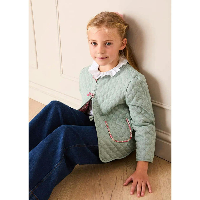 Margret Floral Reversible Quilted Jacket in Pink (4-12yrs)