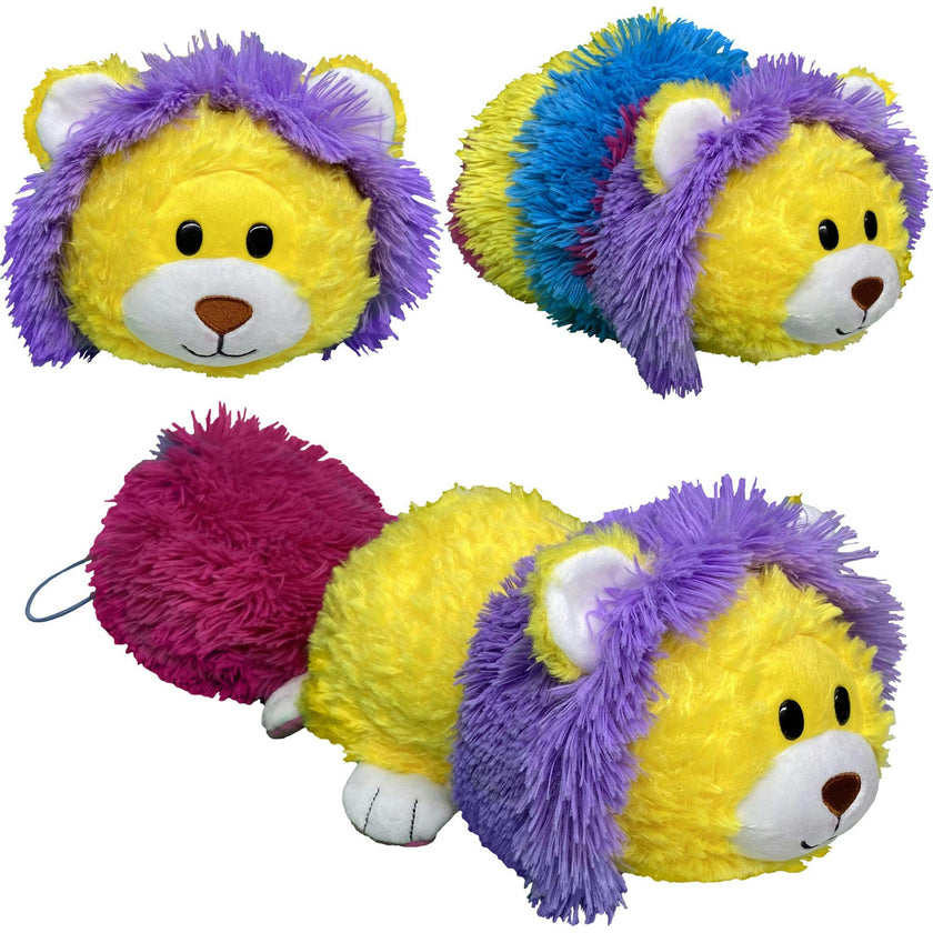 FlipaZoo Magic Tails White to Yellow - 2-In-1 Animal Plush w/ Bonus 3" Baby Org