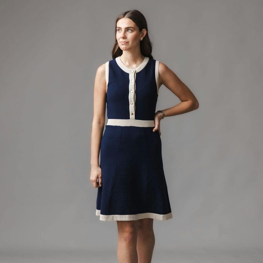 Organic Button Front Sweater Dress