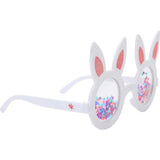 Packed Party Hop-To-It Confetti Bunny Novelty Glasses - Glitter Bunny Ears with Confetti-Filled Lenses and Gold Too Hip to Hop Text, 6x4 Inch