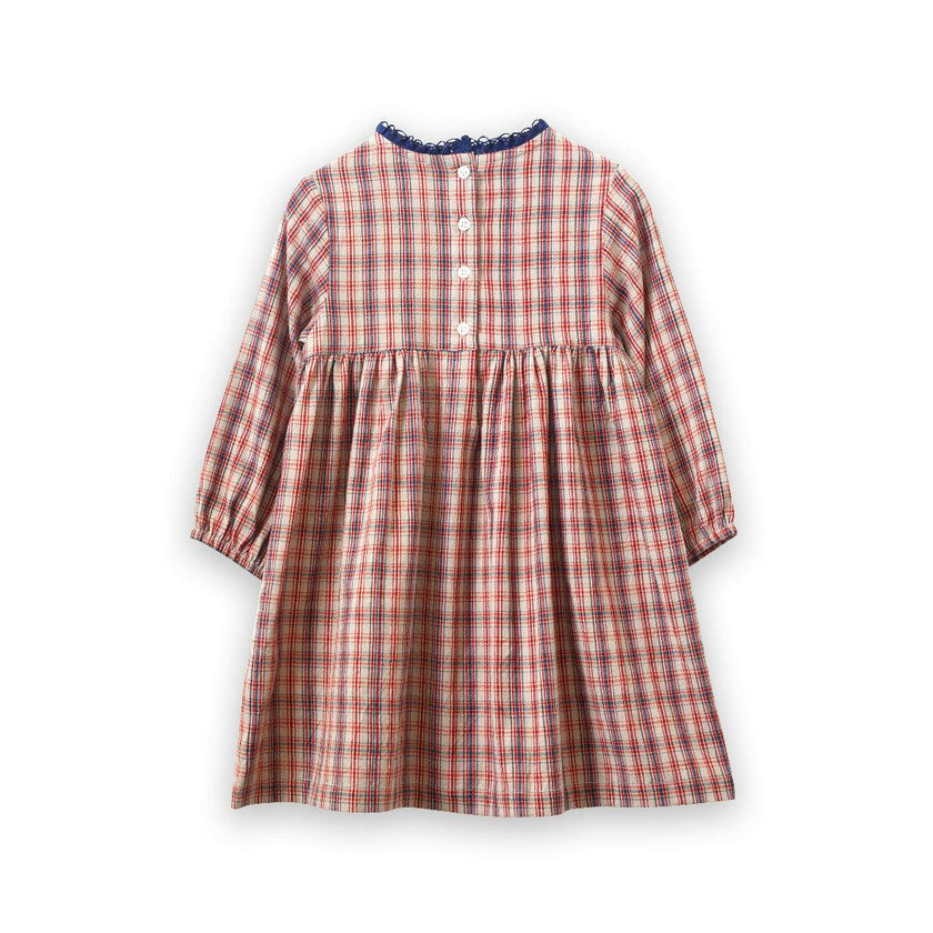 Toddler Long Sleeves Dress with Lace Trim