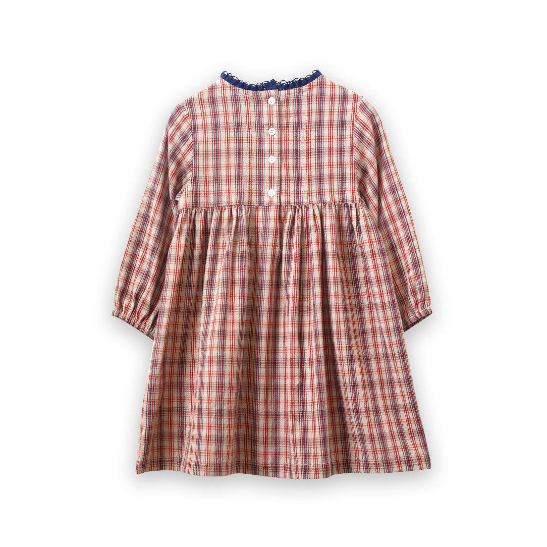 Toddler Long Sleeves Dress with Lace Trim