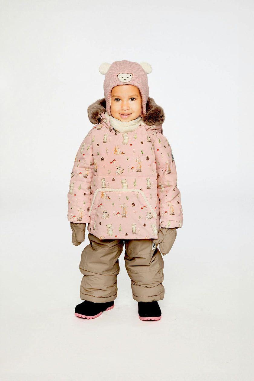 Baby Two Piece Snowsuit Pink Animal Print
