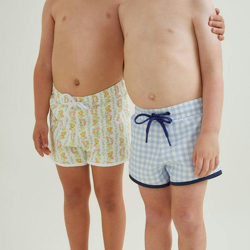 Boys Oasis Blue Gingham Boardie