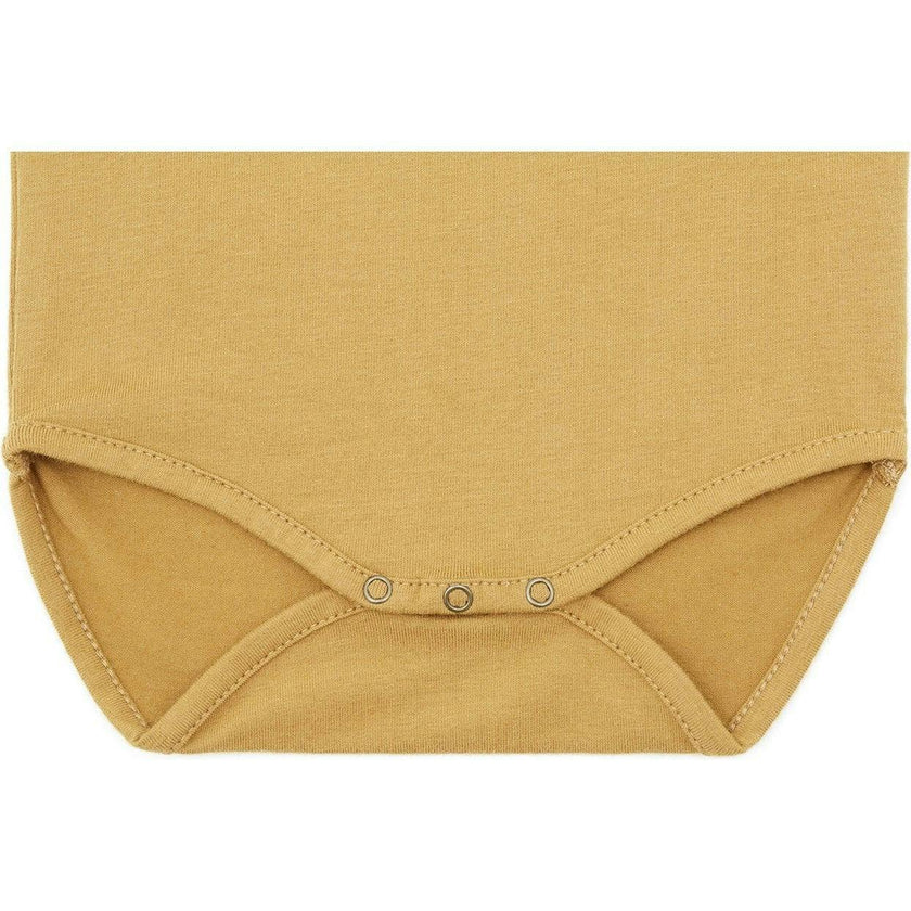 SS Organic Cotton Collared Bodysuit, Brown