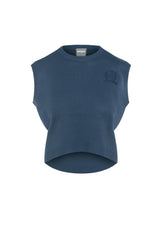 Embrodery Knit High Low Vest
