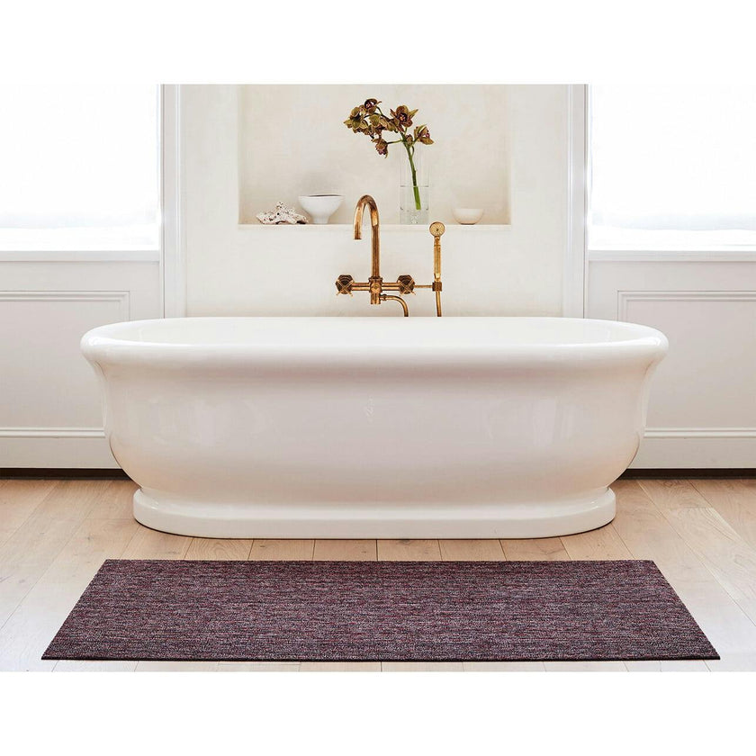 Skinny Stripe Shag Floor Mat, Purple
